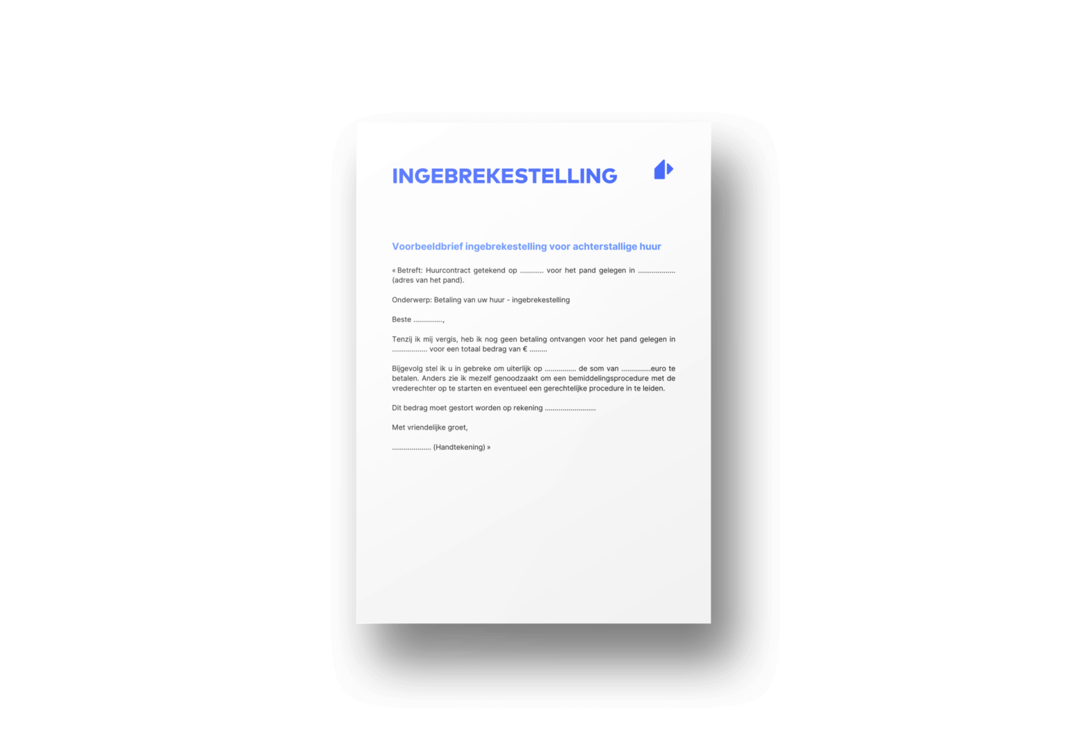 Voorbeeldbrief ingebrekestelling voor achterstallige huur in 2024