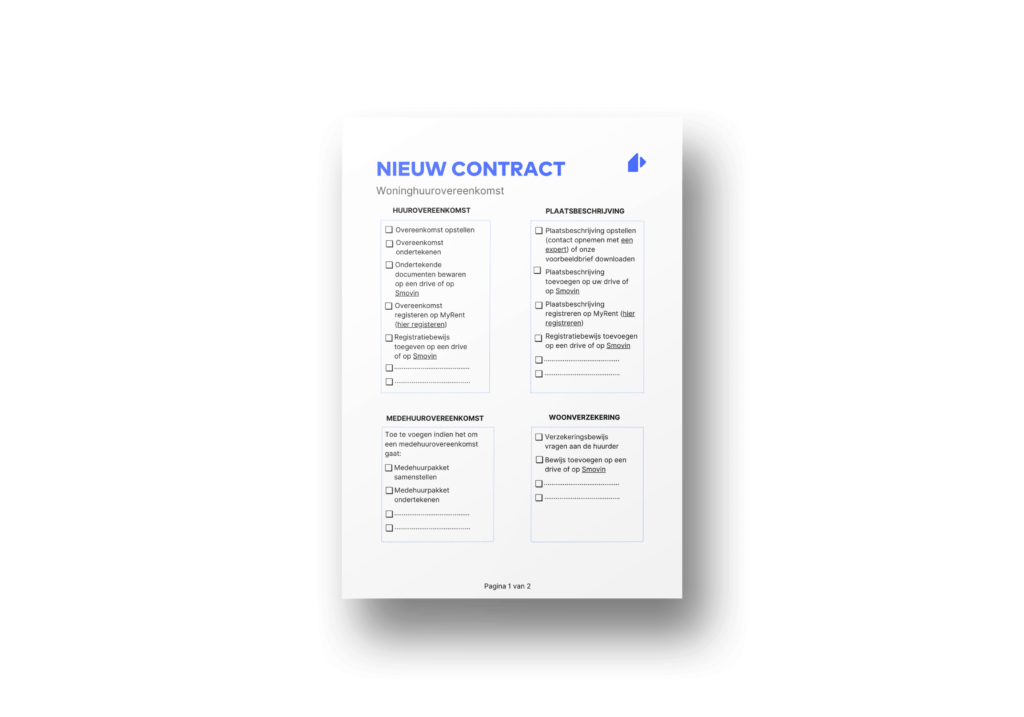Checklist nieuw contract